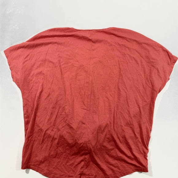 Garnet Hill Coral Drape Front Shirt V Neck Size Small - Picture 2 of 6